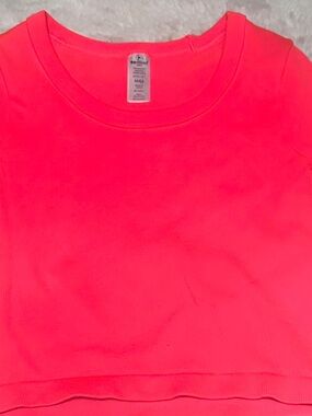 90 Degree By Reflex Neon Pink Girls' Short Sleeve Crop Tee